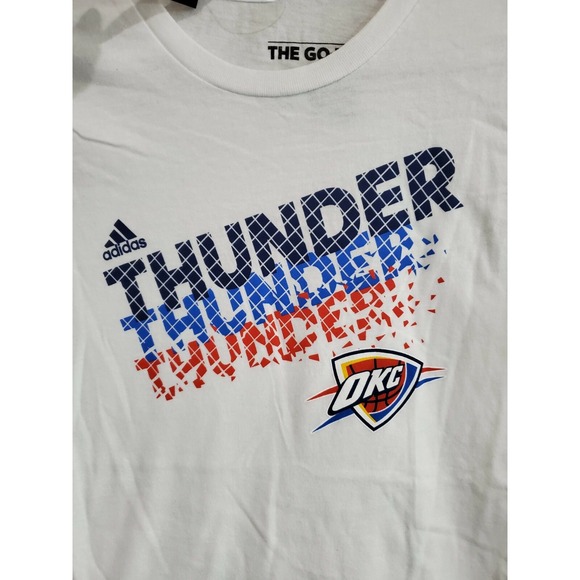 Adidas Youth Medium 10/12 OKC Thunder NBA Basketball Go-To Tee T-Shirt‎ Tshirt - Picture 2 of 4